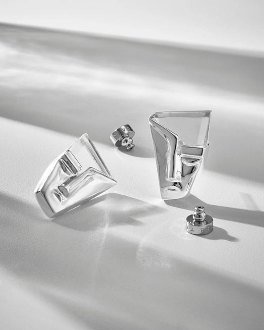 Face Earring Silver