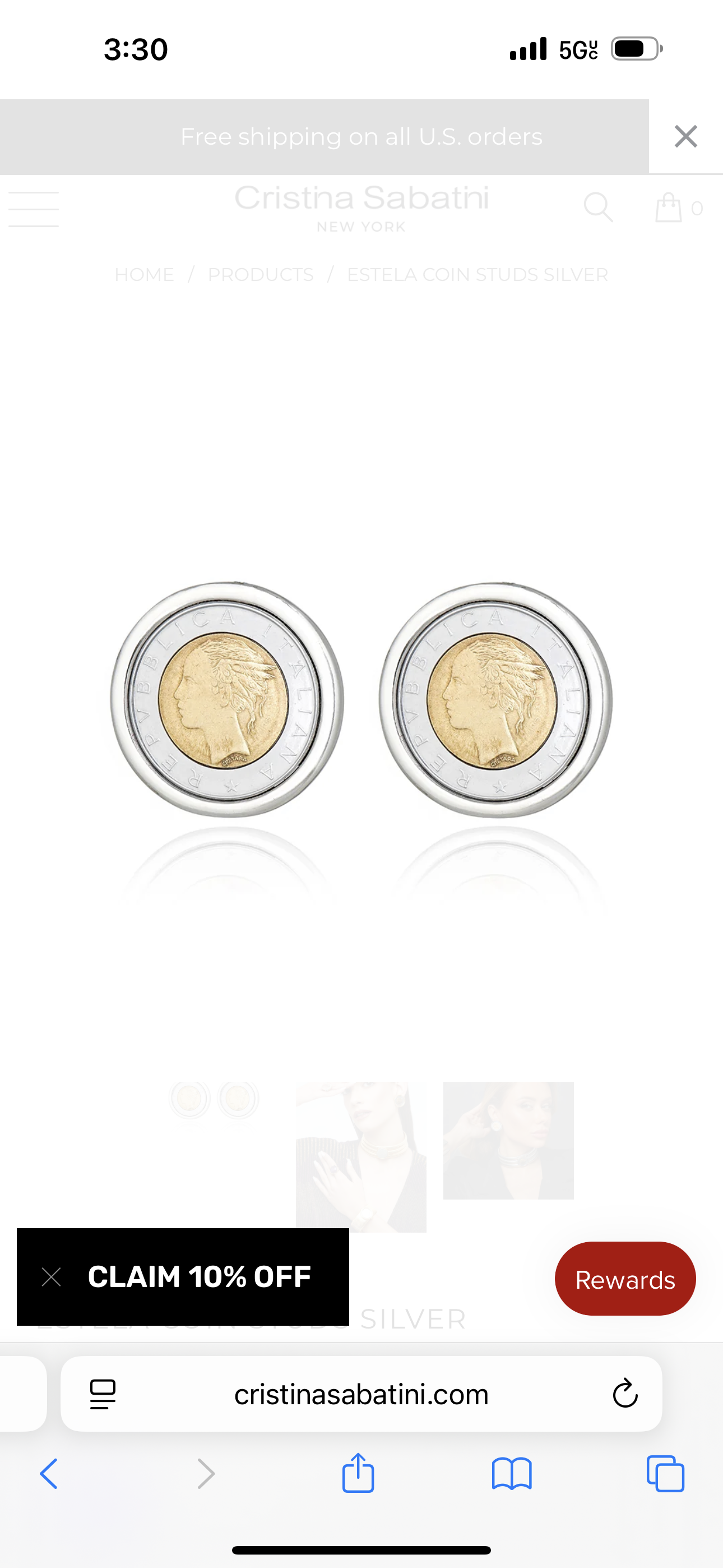 Estela Coin Studs Silver