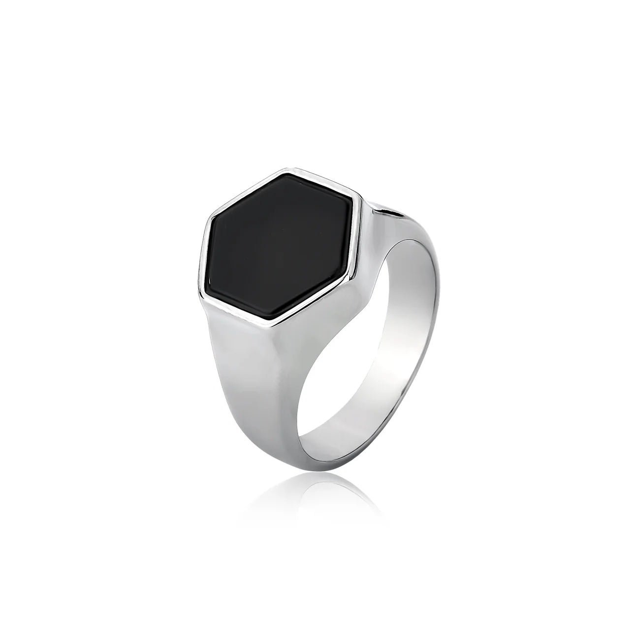 Obsidian Volt Ring Silver