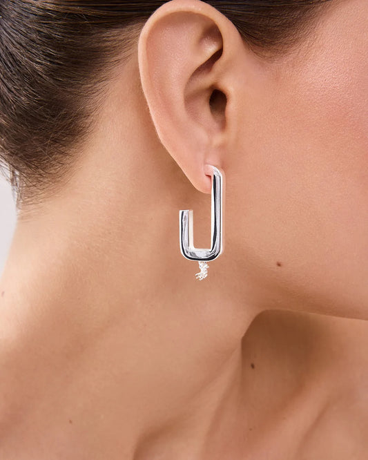 Traço Hoop Earring Silver