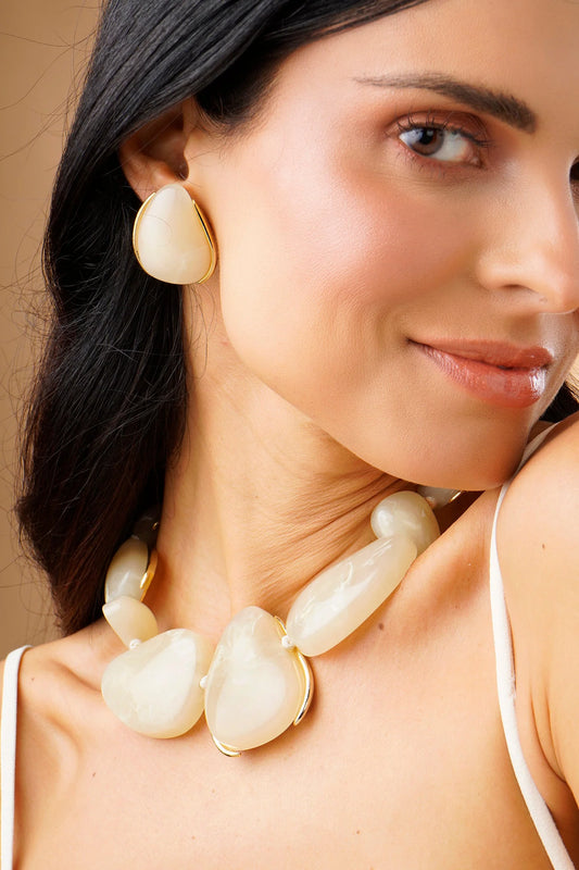 Organic Resin Concept Necklace - Sand