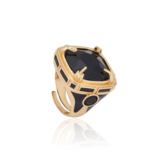 Palazzo Grassi Ring Black Cristal