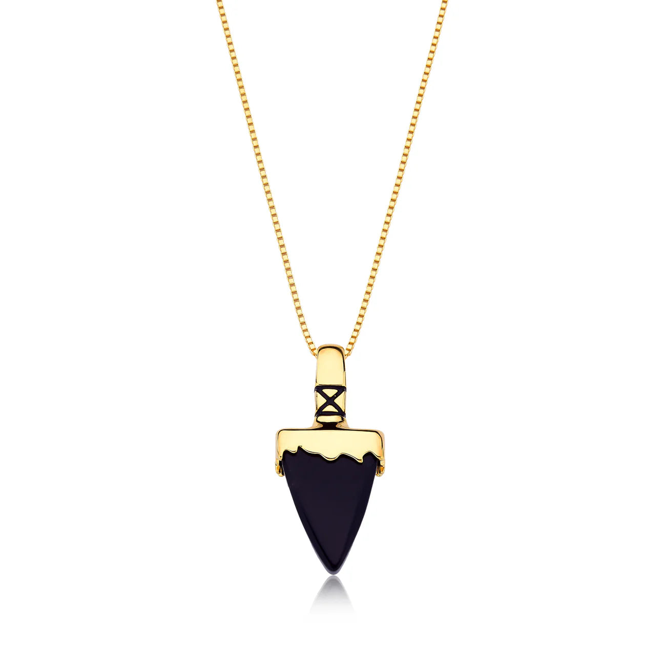The Obsidian Drift Necklace Gold