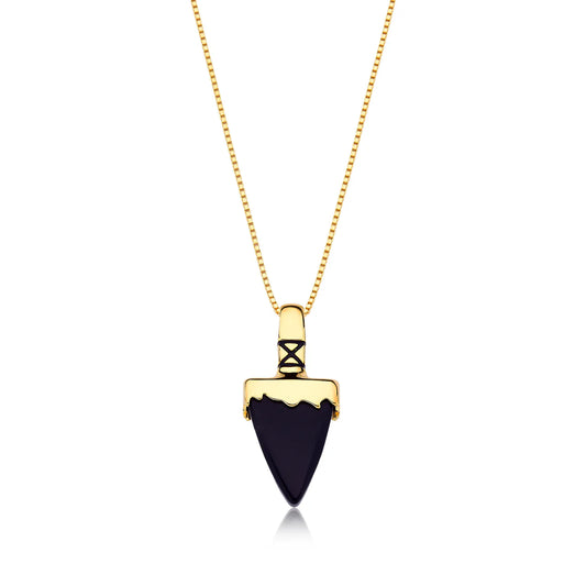 The Obsidian Drift Necklace Gold