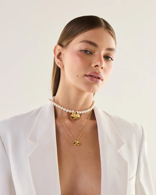 Orquideas Mabe Necklace Gold - Beack to Essence