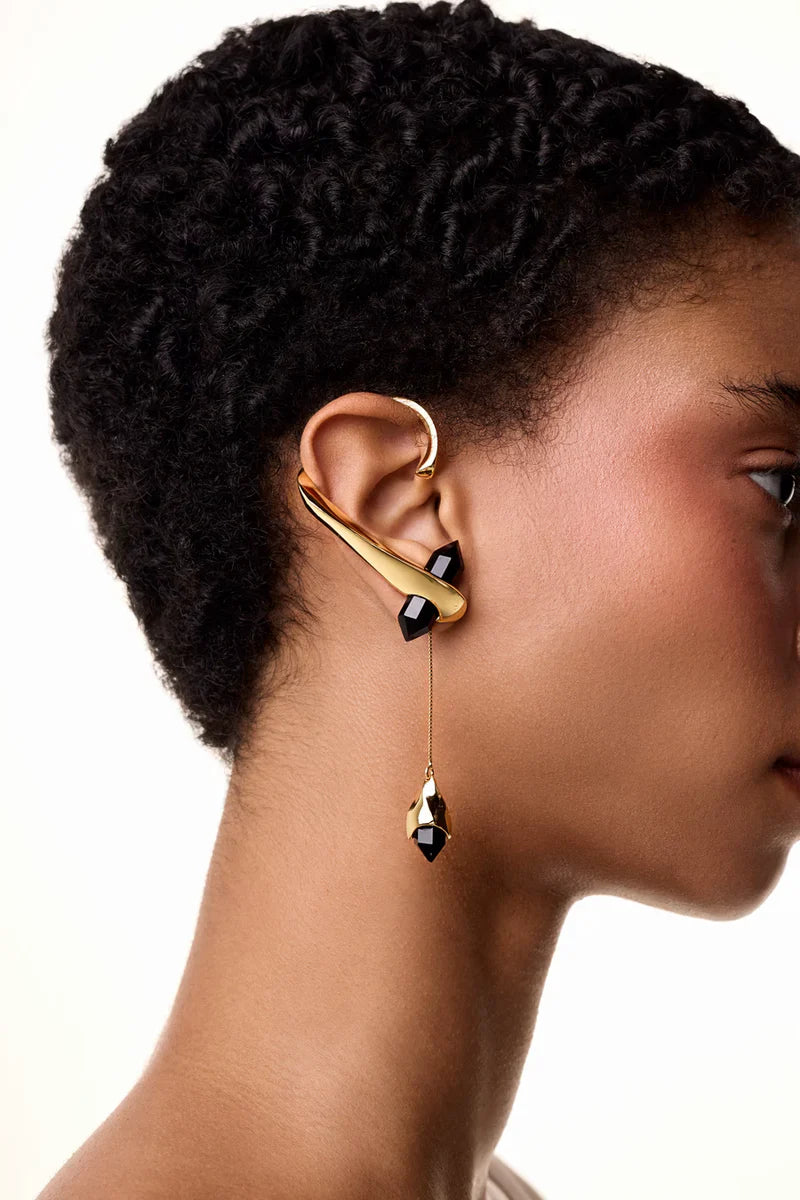 Dualis Earcuff - Silver & Clear Stone