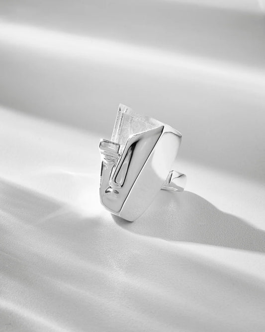 Face Ring Silver