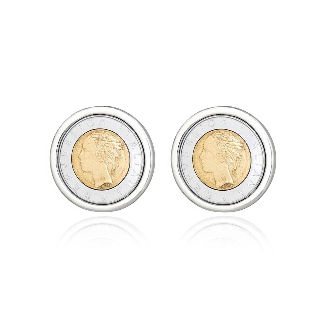Estela Coin Studs Silver