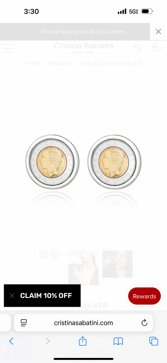 Estela Coin Studs Silver