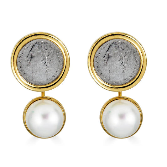 Pia Drop Lira Coin Earring