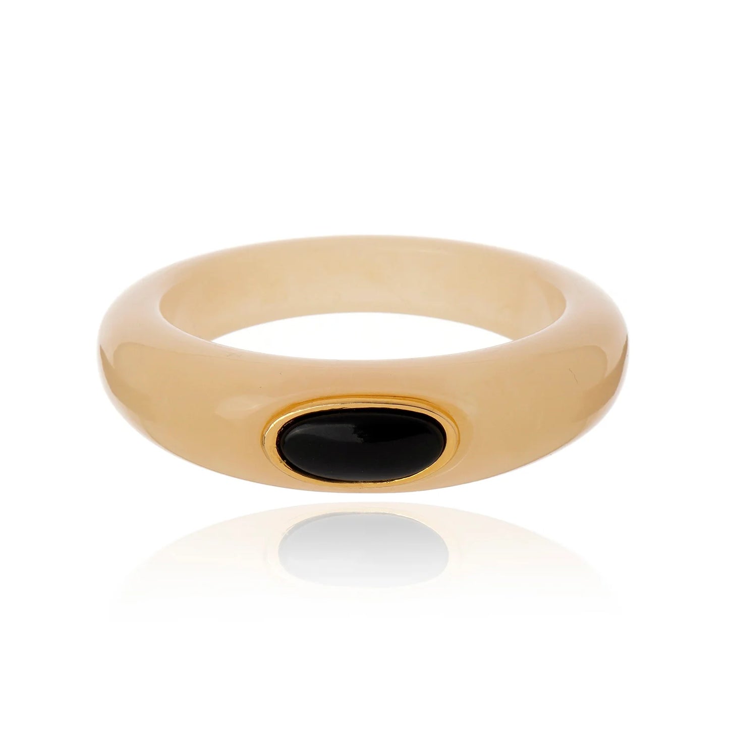 Resin Drop Bangle - Sand & Black
