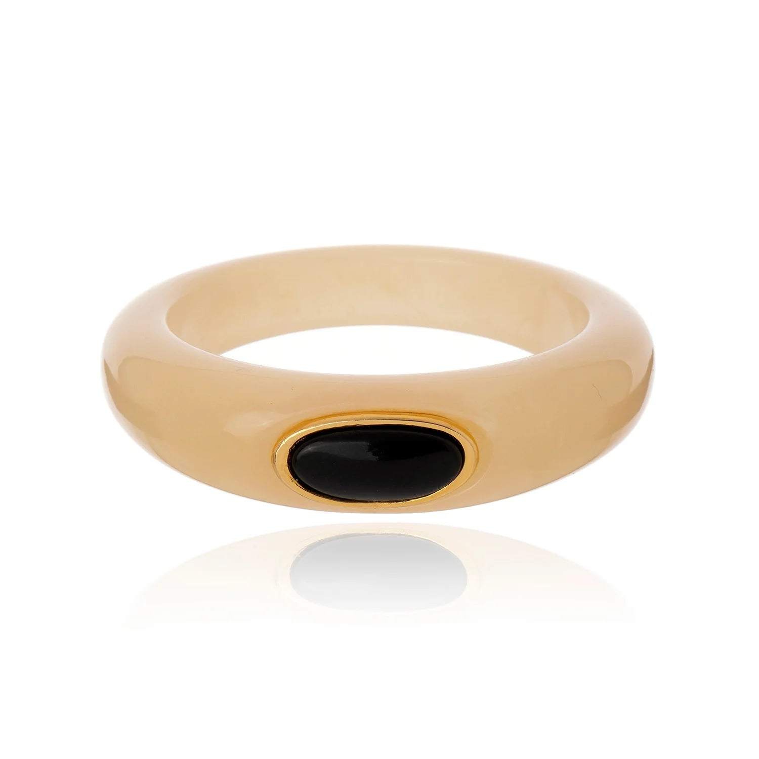 Resin Drop Bangle - Sand & Black