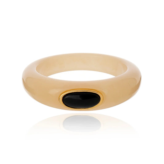 Resin Drop Bangle - Sand & Black
