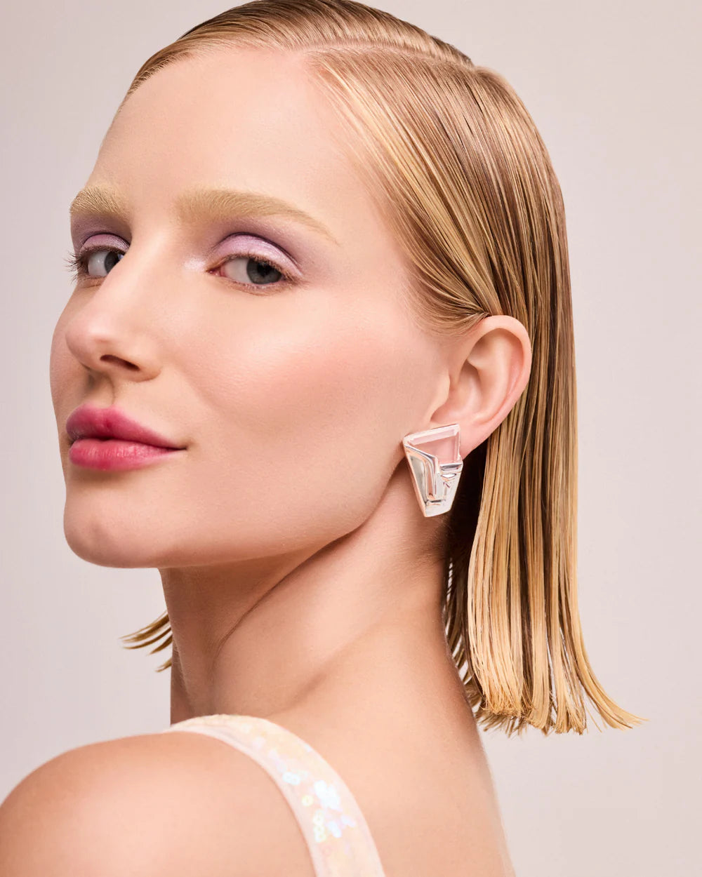Face Earring Silver