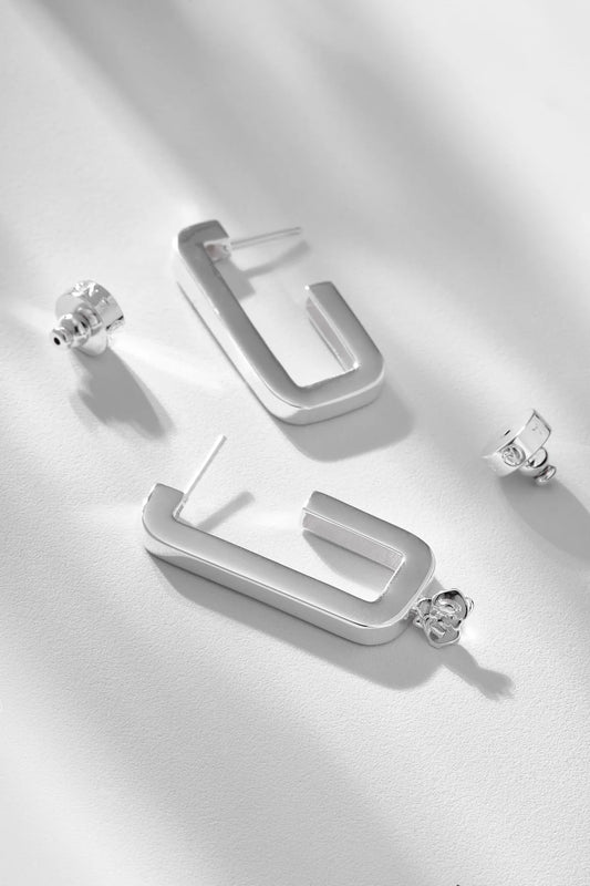 Traço Hoop Earring Silver