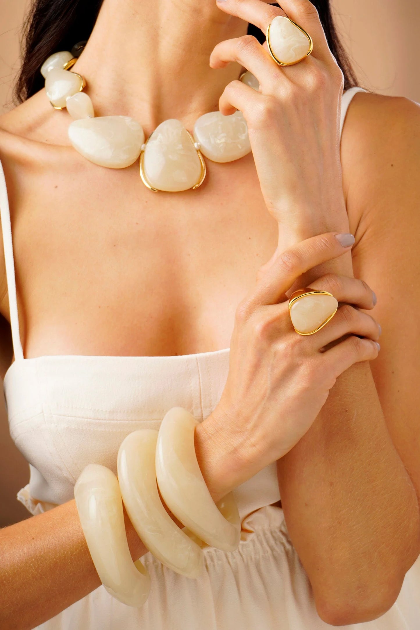 Organic Resin Concept Necklace - Sand