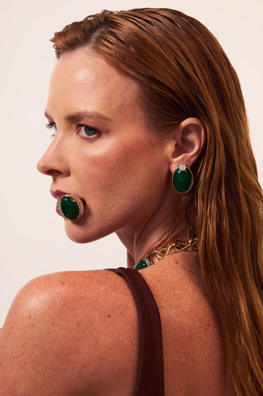 Splendore Earring Green Agate