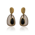 Dual Drop Resin Earring - Black