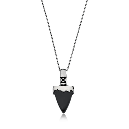 The Obsidian Drift Necklace Silver